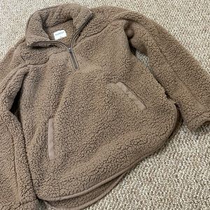 Cozy Teddy Pullover - Mocha Brown - Size S - Abercrombie & Fitch